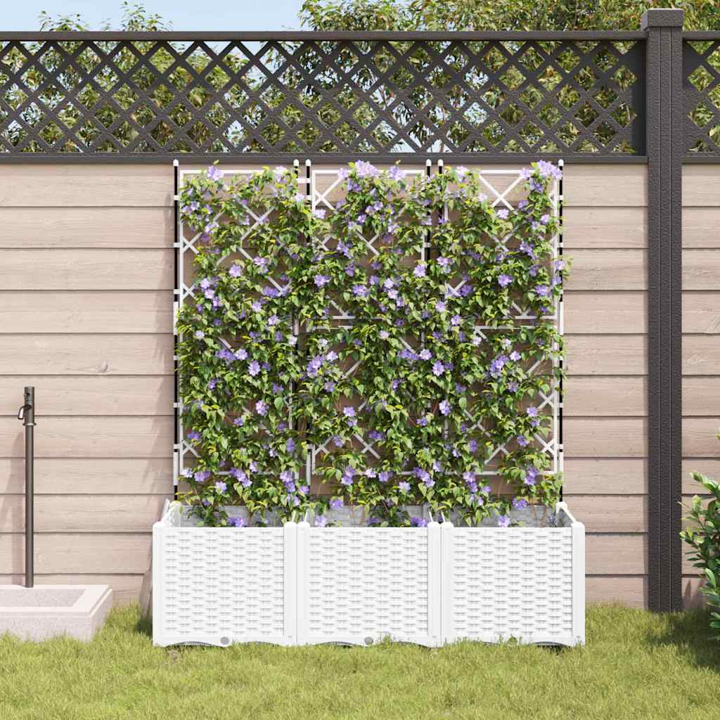 Have Blomsterkrukke 3 stk. Hvid 120 x 40 x 143 cm PP