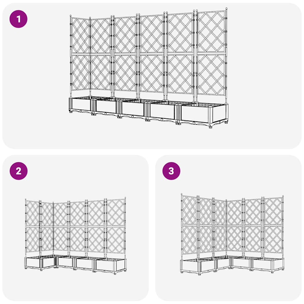 Have Blomsterkrukke 5 stk. Hvid 120 x 120 x 125,5 cm PP