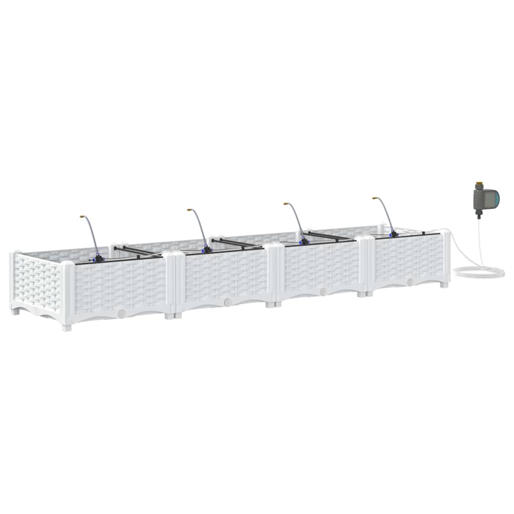 Have Blomsterkrukke 4 stk. Hvid 160 x 40 x 22 cm PP