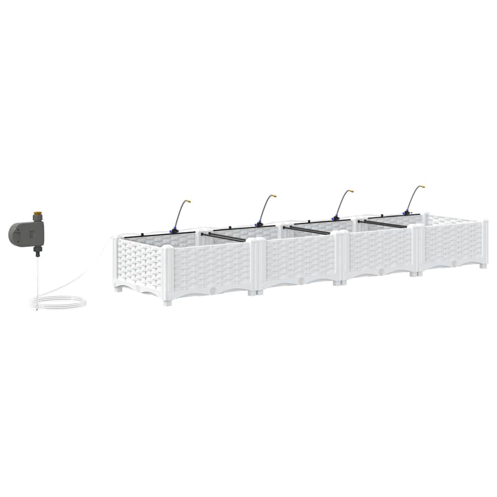 Have Blomsterkrukke 4 stk. Hvid 160 x 40 x 22 cm PP