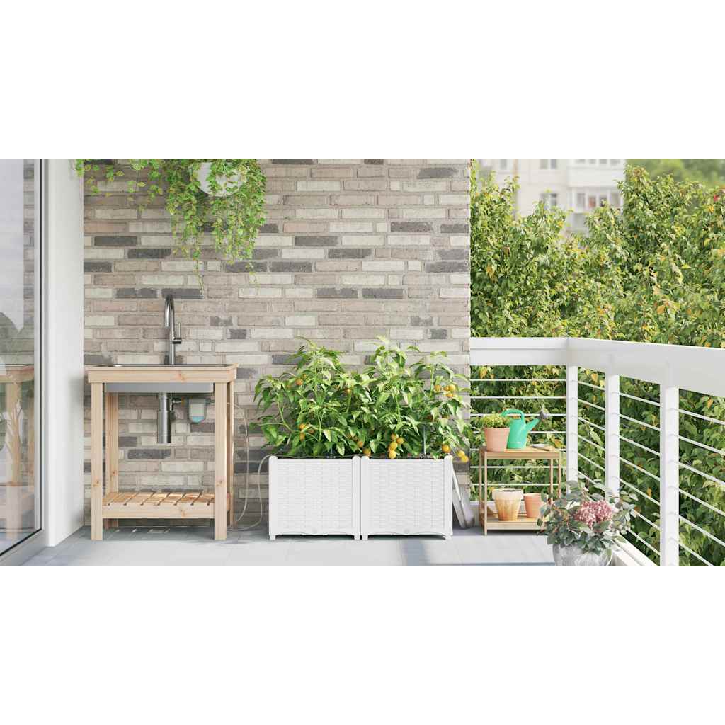 Have Blomsterkrukke 2 pcs Hvid 80 x 40 x 37,5 cm Plastik