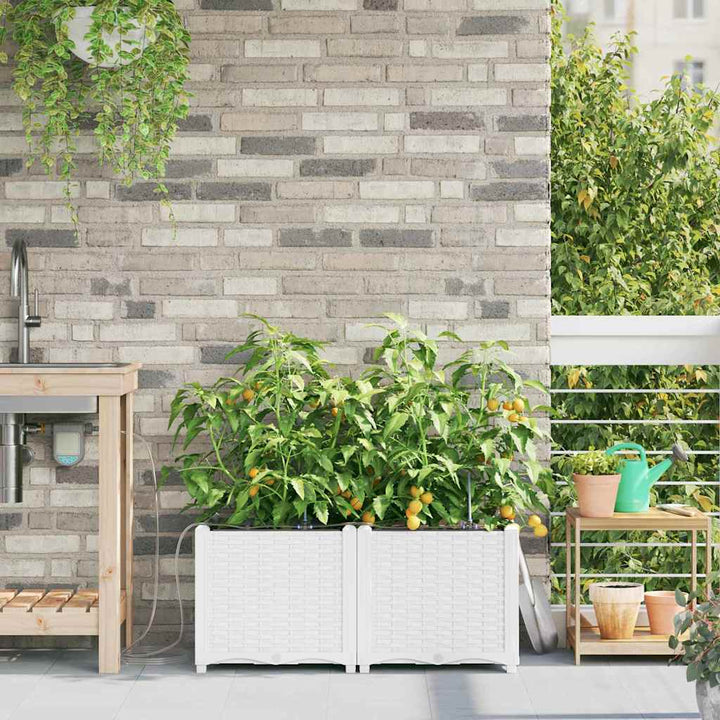 Have Blomsterkrukke 2 pcs Hvid 80 x 40 x 37,5 cm Plastik