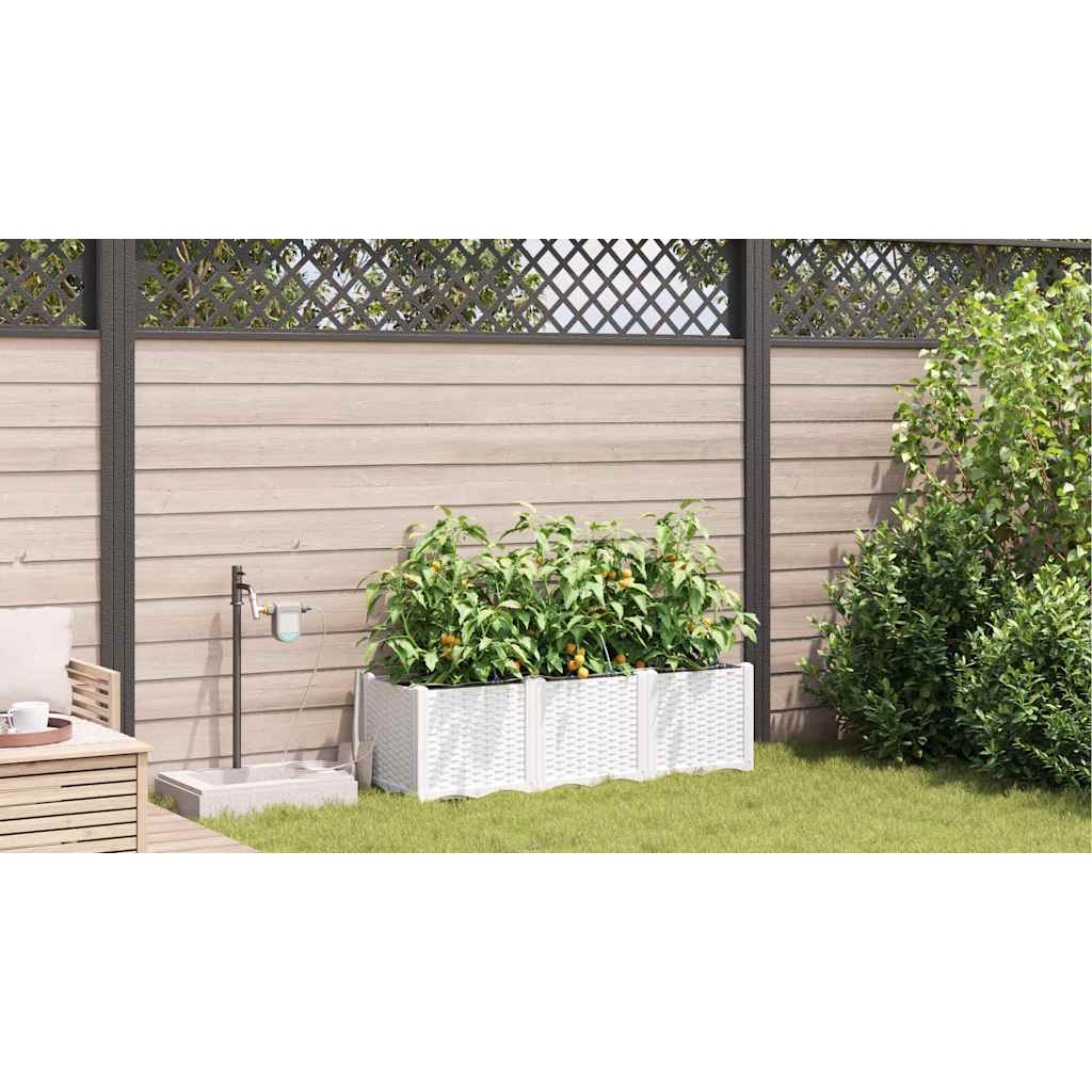 Have Blomsterkrukke 3 stk. Hvid 120 x 40 x 37,5 cm PP