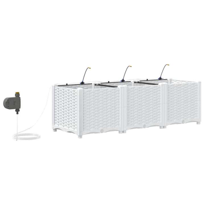 Have Blomsterkrukke 3 stk. Hvid 120 x 40 x 37,5 cm PP