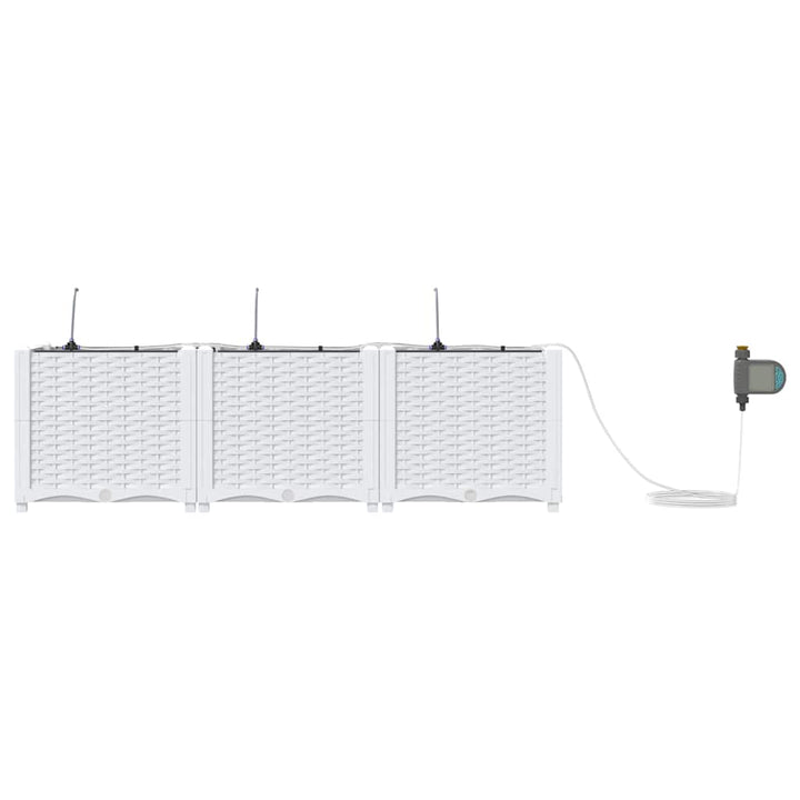 Have Blomsterkrukke 3 stk. Hvid 120 x 40 x 37,5 cm PP