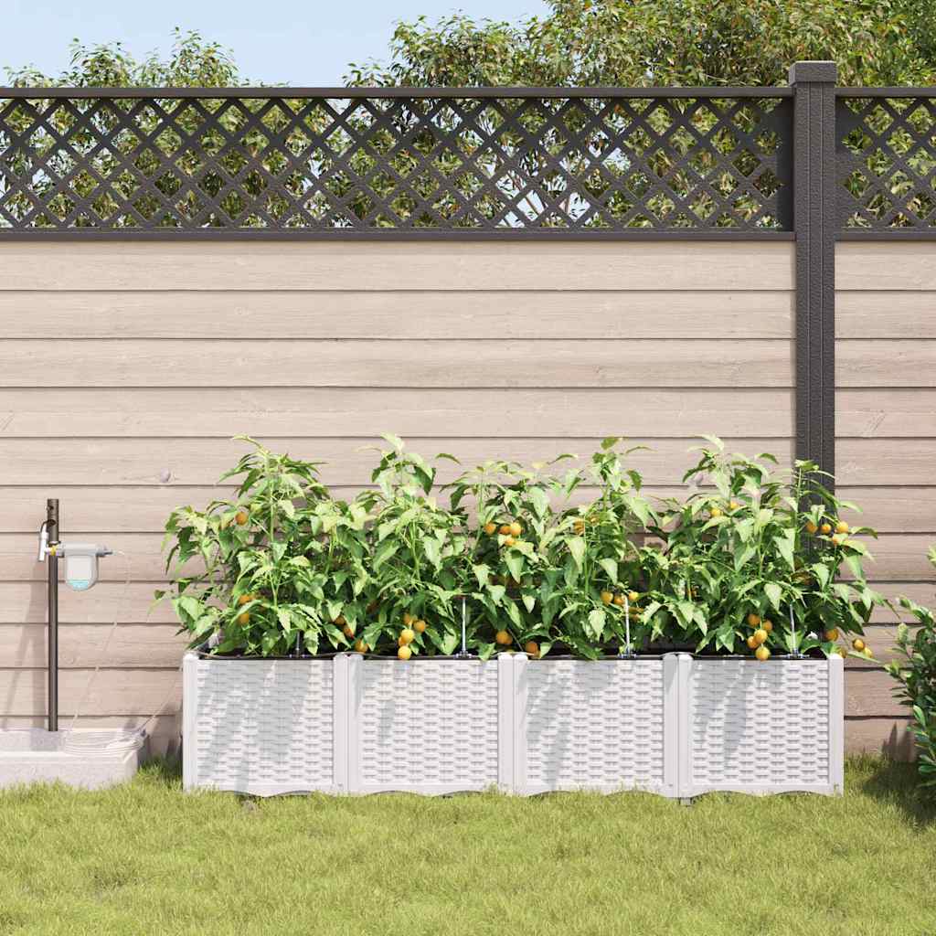 Have Blomsterkrukke 4 stk. Hvid 160 x 40 x 37,5 cm PP