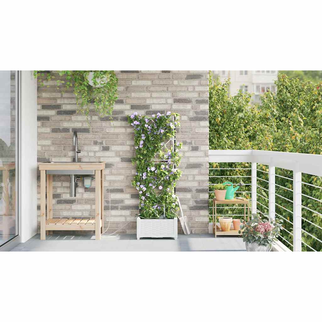 Have Blomsterkrukke Hvid 40 x 40 x 126 cm PP