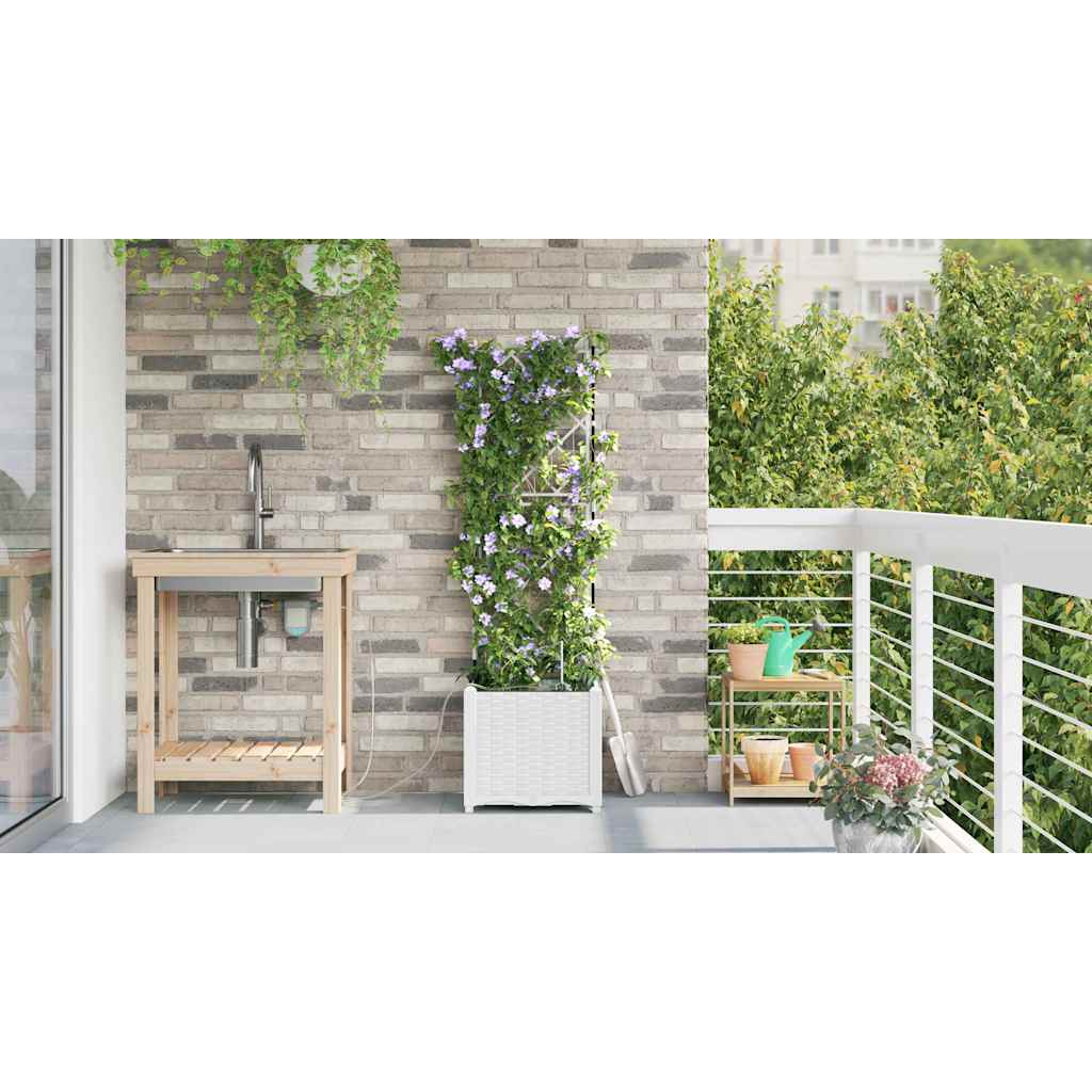 Have Blomsterkrukke Hvid 40 x 40 x 142 cm PP