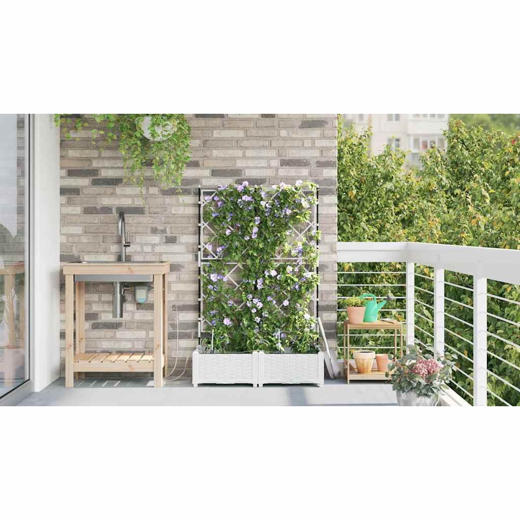 Have Blomsterkrukke 2 stk. Hvid 80 x 40 x 126 cm PP