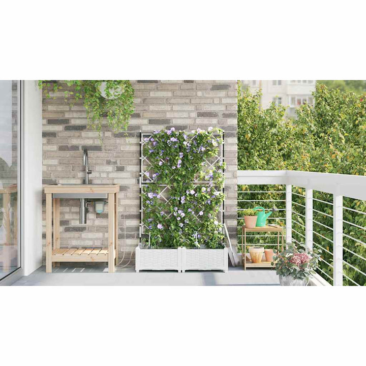 Have Blomsterkrukke 2 stk. Hvid 80 x 40 x 126 cm PP