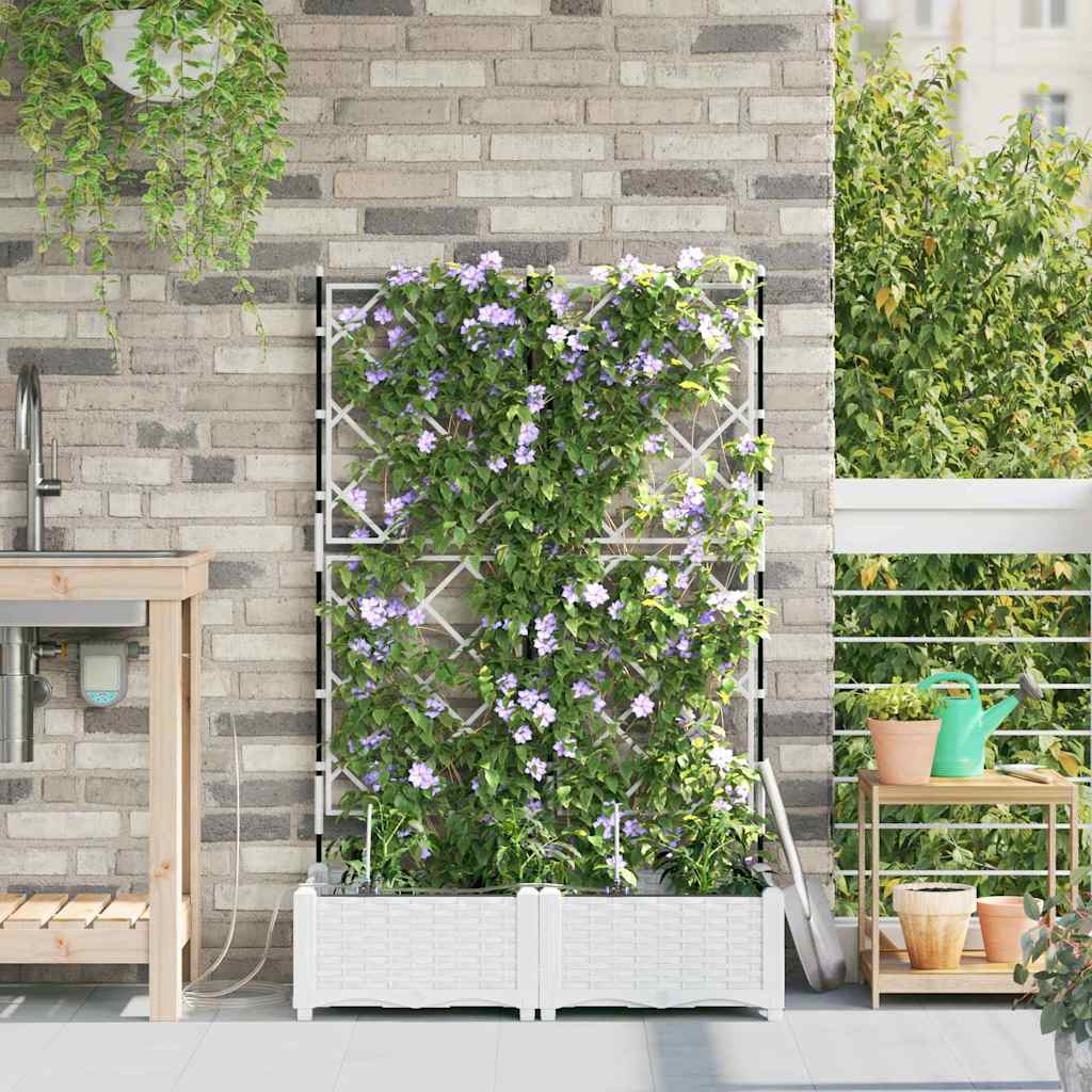 Have Blomsterkrukke 2 stk. Hvid 80 x 40 x 126 cm PP