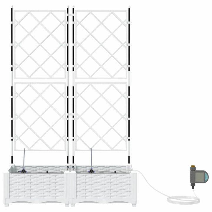 Have Blomsterkrukke 2 stk. Hvid 80 x 40 x 126 cm PP