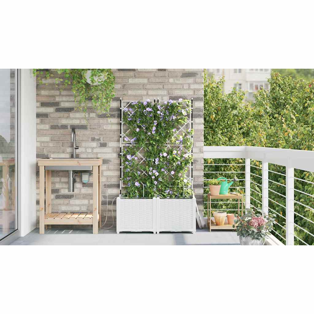 Have Blomsterkrukke 2 pcs Hvid 80 x 40 x 142 cm Plastik