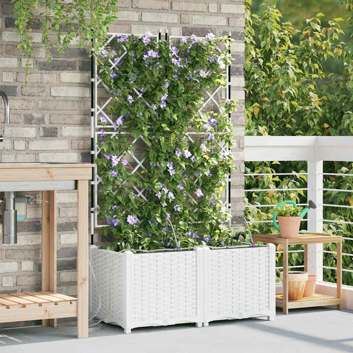 Have Blomsterkrukke 2 pcs Hvid 80 x 40 x 142 cm Plastik