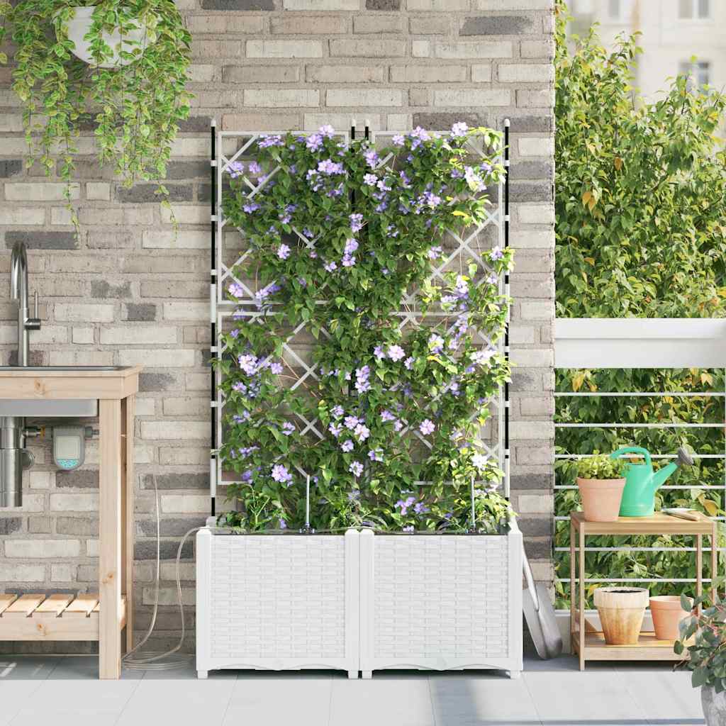 Have Blomsterkrukke 2 pcs Hvid 80 x 40 x 142 cm Plastik