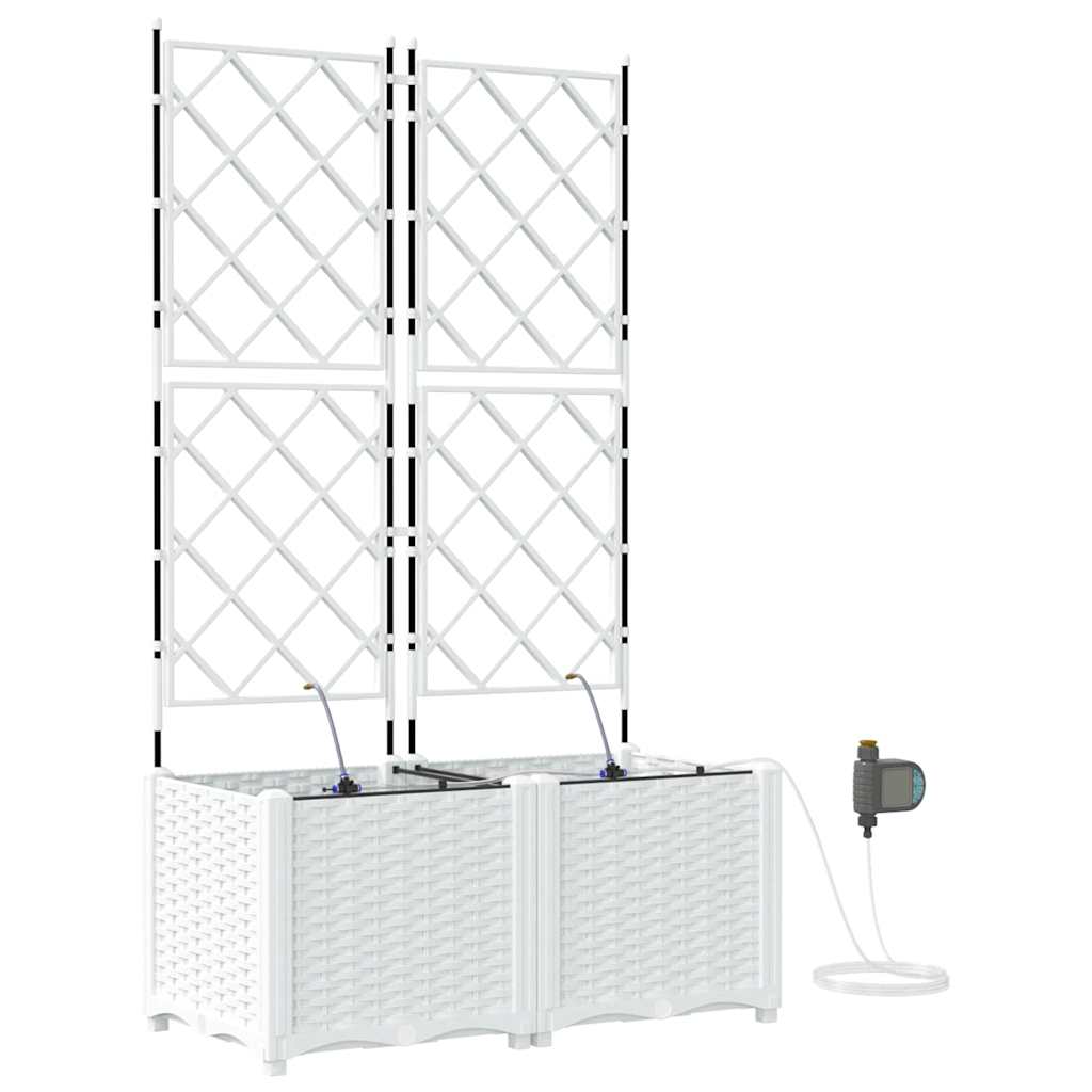 Have Blomsterkrukke 2 pcs Hvid 80 x 40 x 142 cm Plastik