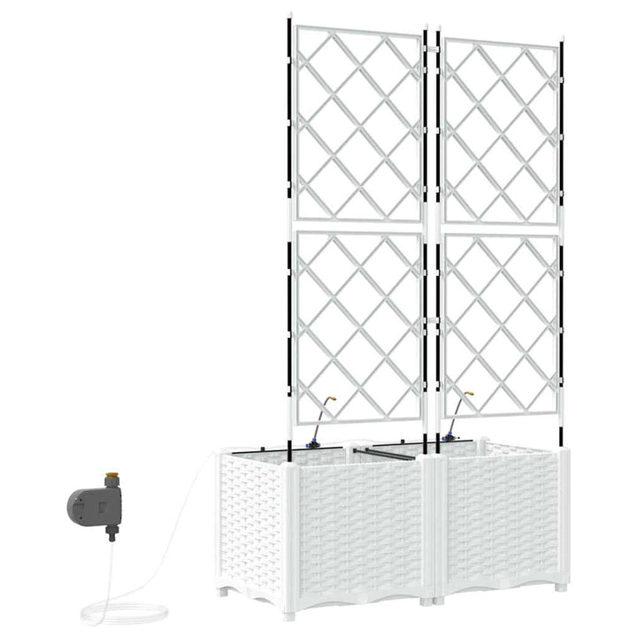 Have Blomsterkrukke 2 pcs Hvid 80 x 40 x 142 cm Plastik