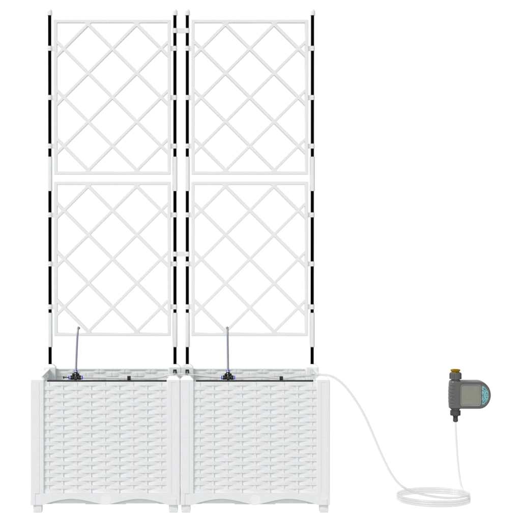 Have Blomsterkrukke 2 pcs Hvid 80 x 40 x 142 cm Plastik