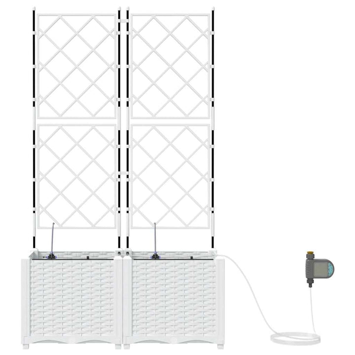 Have Blomsterkrukke 2 pcs Hvid 80 x 40 x 142 cm Plastik