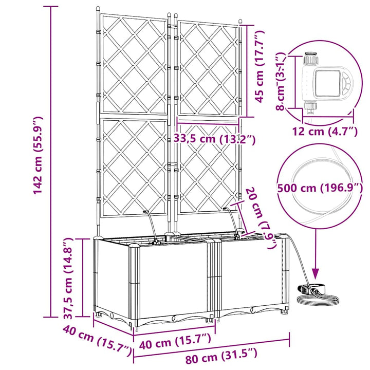 Have Blomsterkrukke 2 pcs Hvid 80 x 40 x 142 cm Plastik