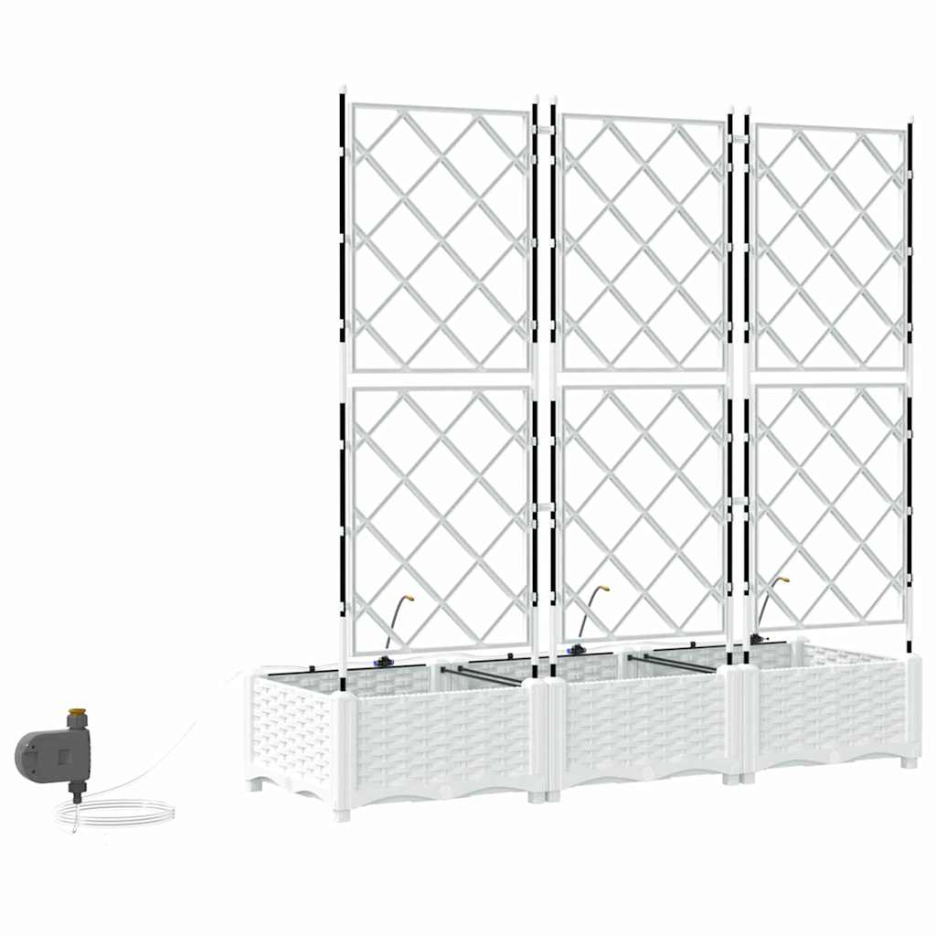 Have Blomsterkrukke 3 stk. Hvid 120 x 40 x 126 cm PP