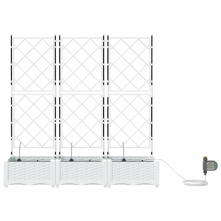 Have Blomsterkrukke 3 stk. Hvid 120 x 40 x 126 cm PP