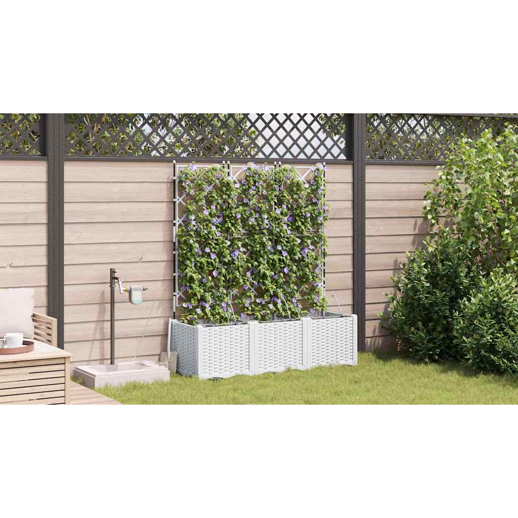 Have Blomsterkrukke 3 pcs Hvid 120 x 40 x 142 cm Plastik