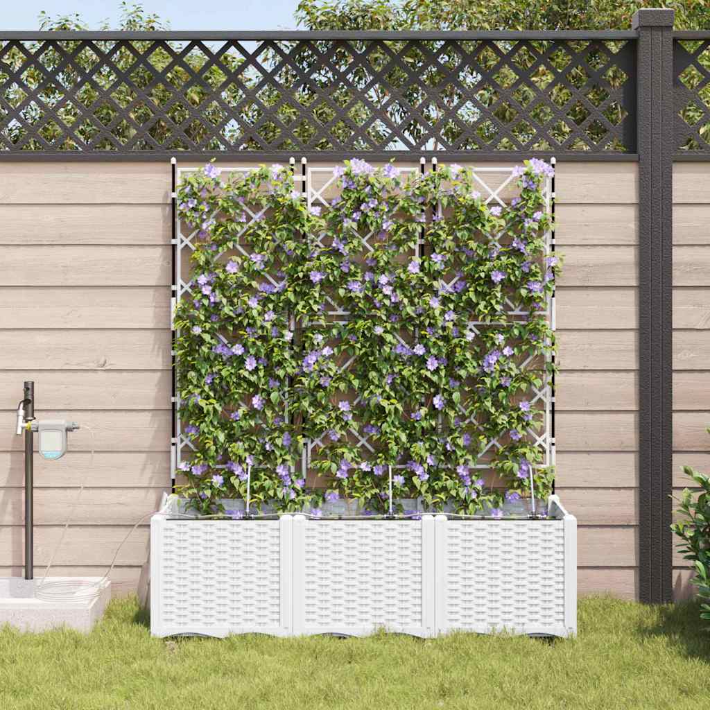 Have Blomsterkrukke 3 pcs Hvid 120 x 40 x 142 cm Plastik