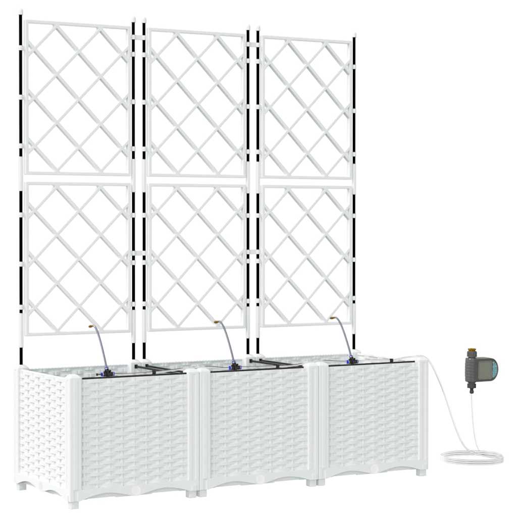 Have Blomsterkrukke 3 pcs Hvid 120 x 40 x 142 cm Plastik