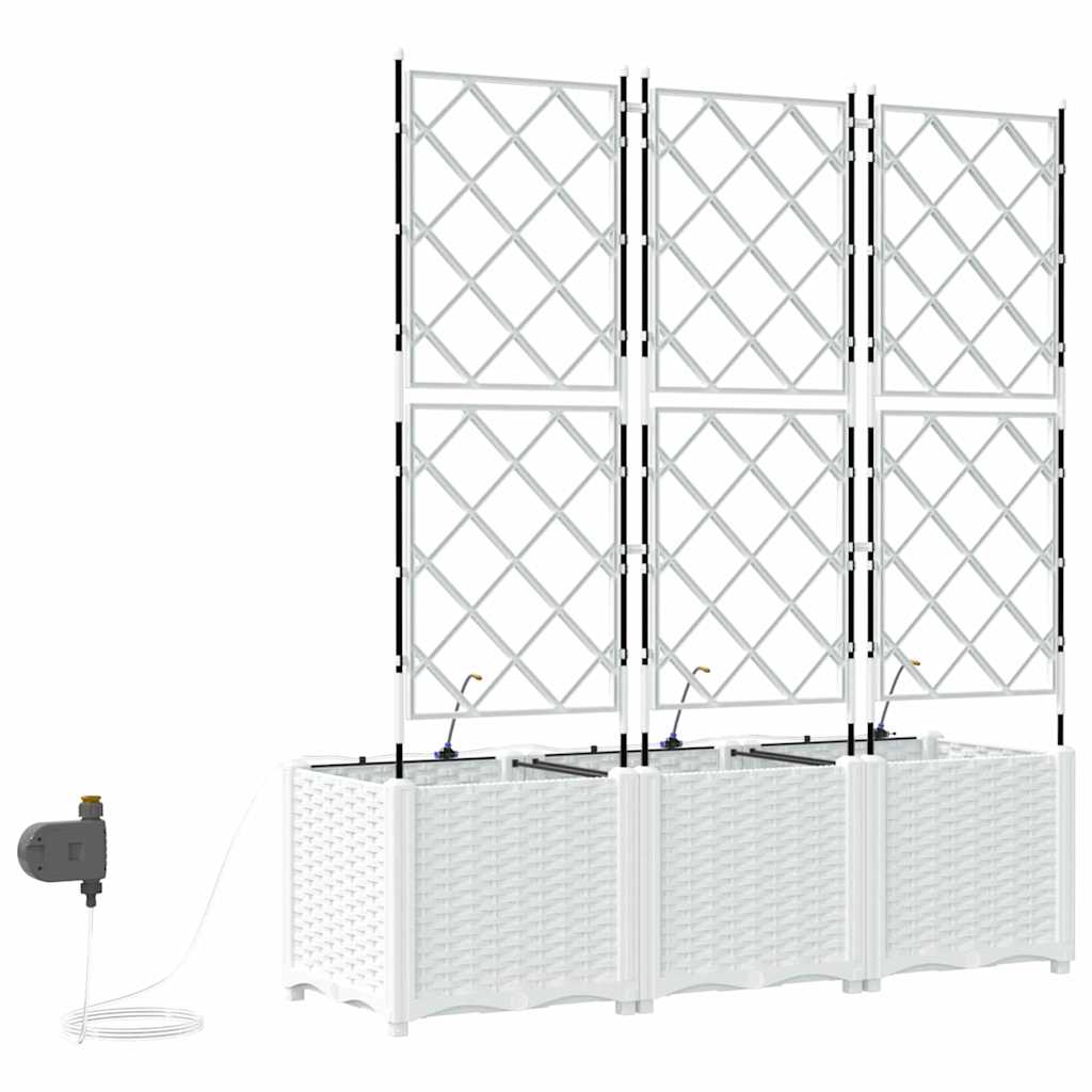 Have Blomsterkrukke 3 pcs Hvid 120 x 40 x 142 cm Plastik
