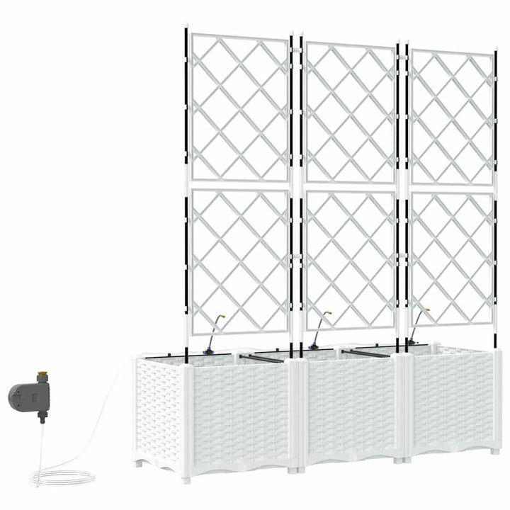 Have Blomsterkrukke 3 pcs Hvid 120 x 40 x 142 cm Plastik