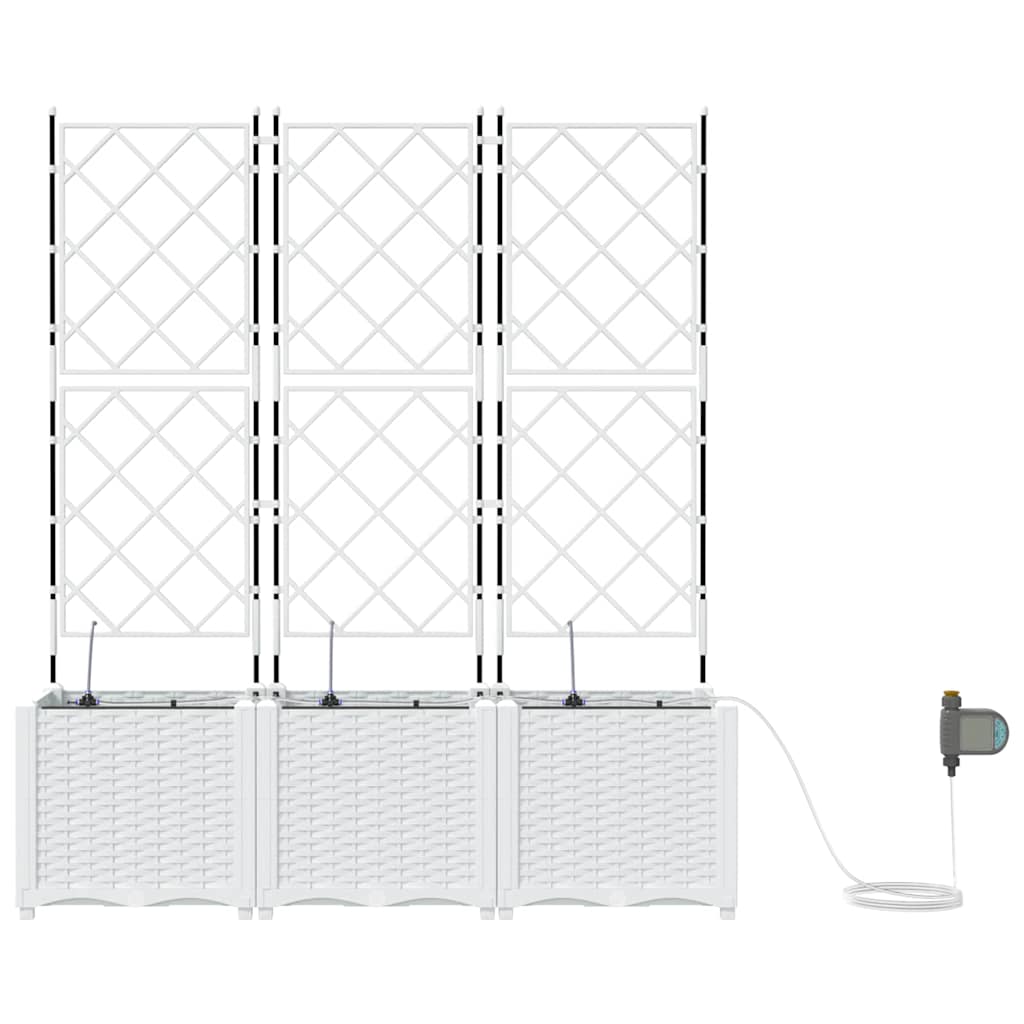 Have Blomsterkrukke 3 pcs Hvid 120 x 40 x 142 cm Plastik