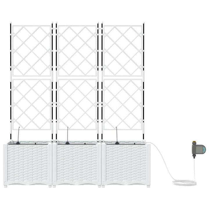Have Blomsterkrukke 3 pcs Hvid 120 x 40 x 142 cm Plastik