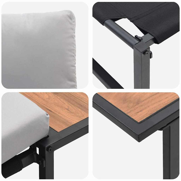 Havesofa Sæt 2 pcs Lysegrå Stål