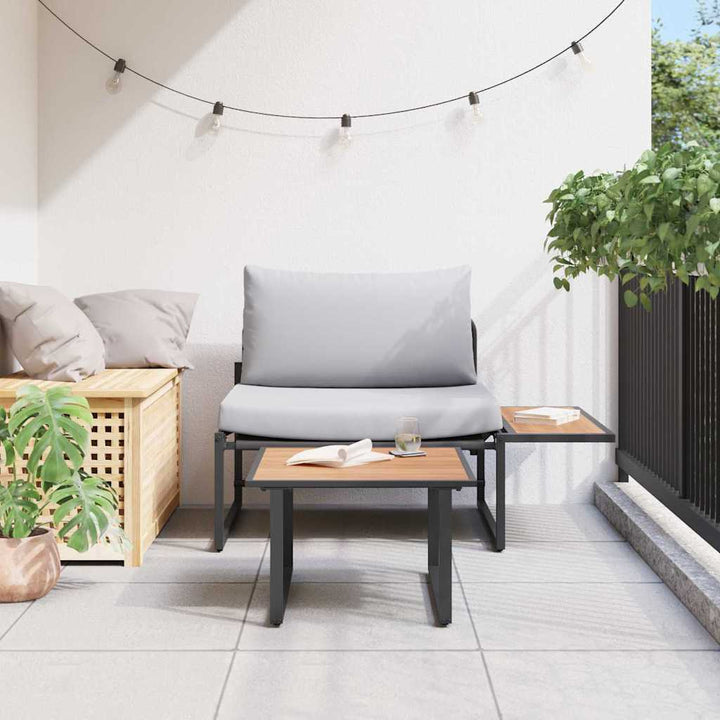 Havesofa Sæt 2 pcs Lysegrå Stål
