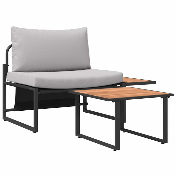 Havesofa Sæt 2 pcs Lysegrå Stål