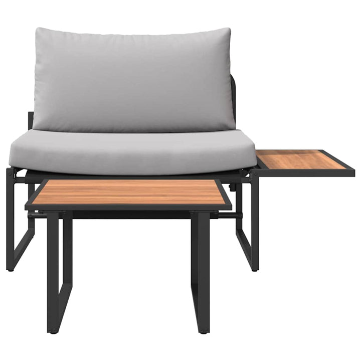 Havesofa Sæt 2 pcs Lysegrå Stål
