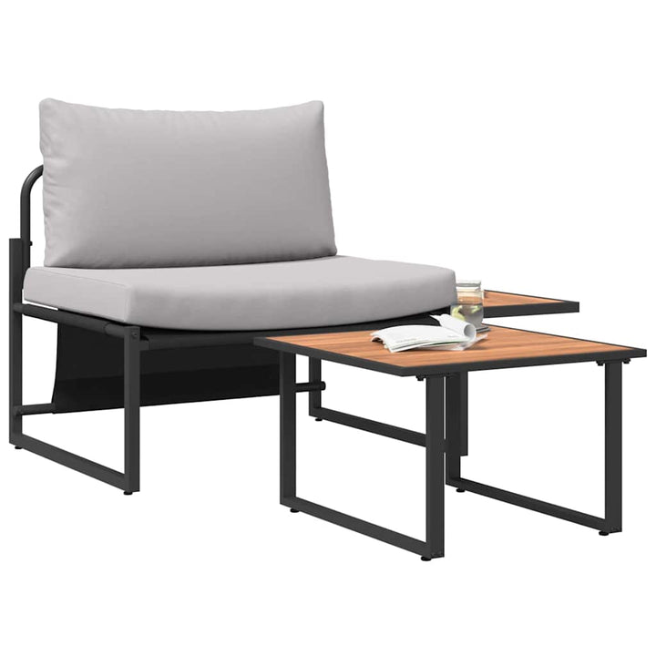 Havesofa Sæt 2 pcs Lysegrå Stål