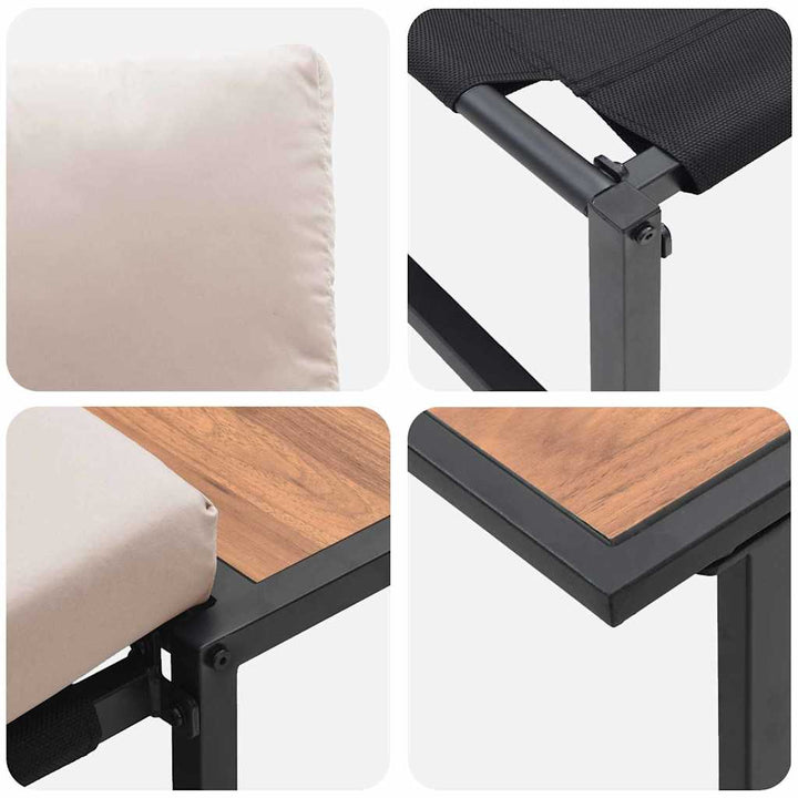 Havesofa Sæt 2 pcs Gråbrun Stål