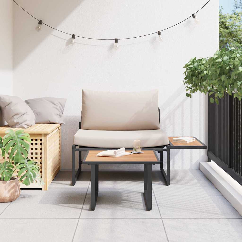 Havesofa Sæt 2 stk. Gråbrun Stål