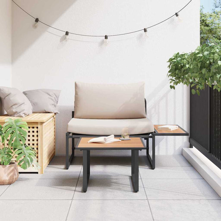Havesofa Sæt 2 pcs Gråbrun Stål