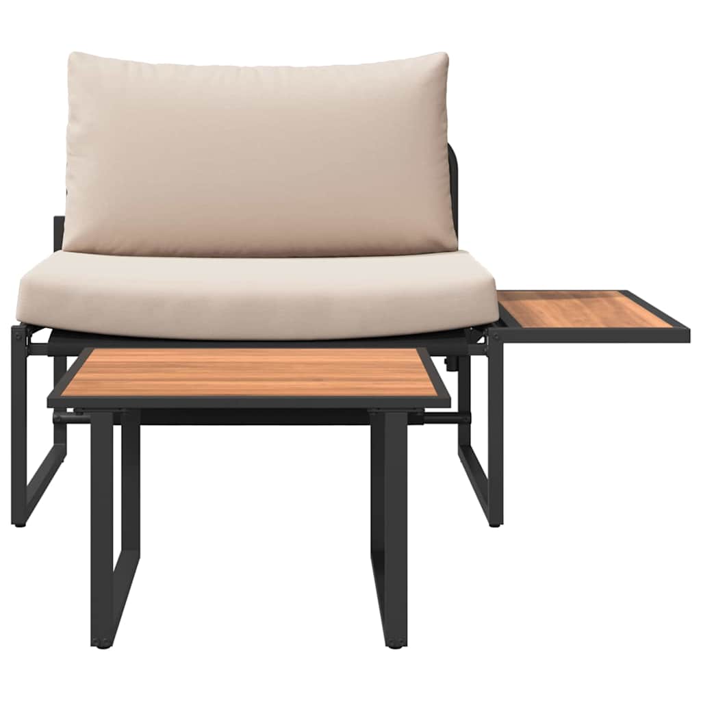 Havesofa Sæt 2 pcs Gråbrun Stål