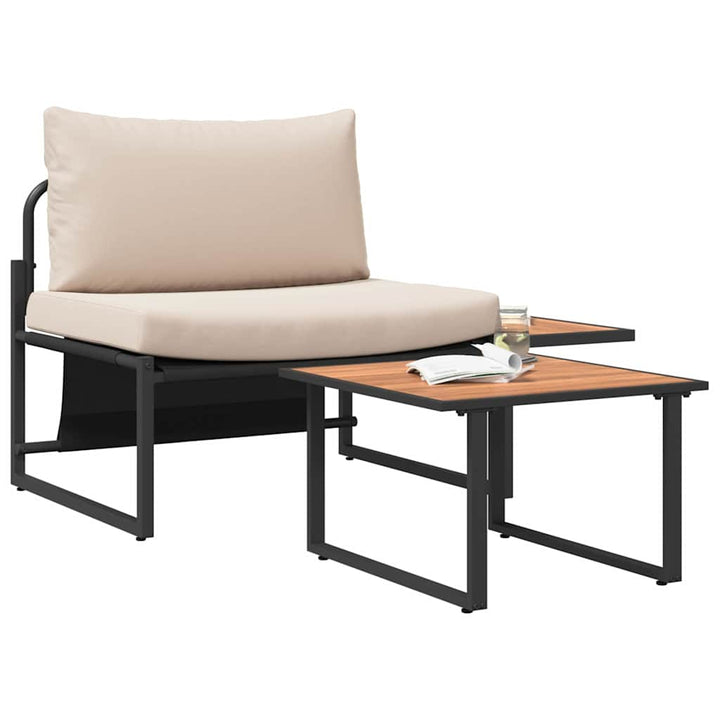 Havesofa Sæt 2 pcs Gråbrun Stål