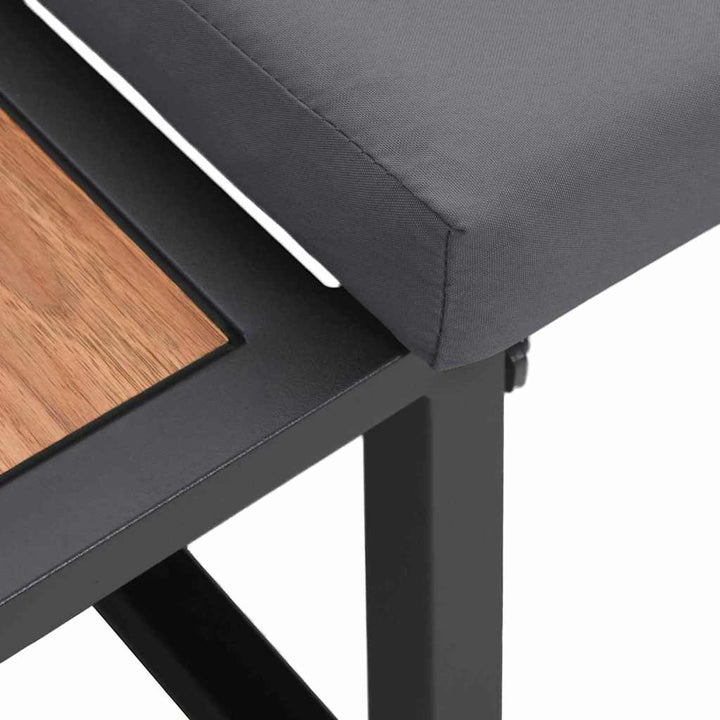 Havemøbelsofa med pude Antracit 200,5 x 70 x 85,5 cm Stål