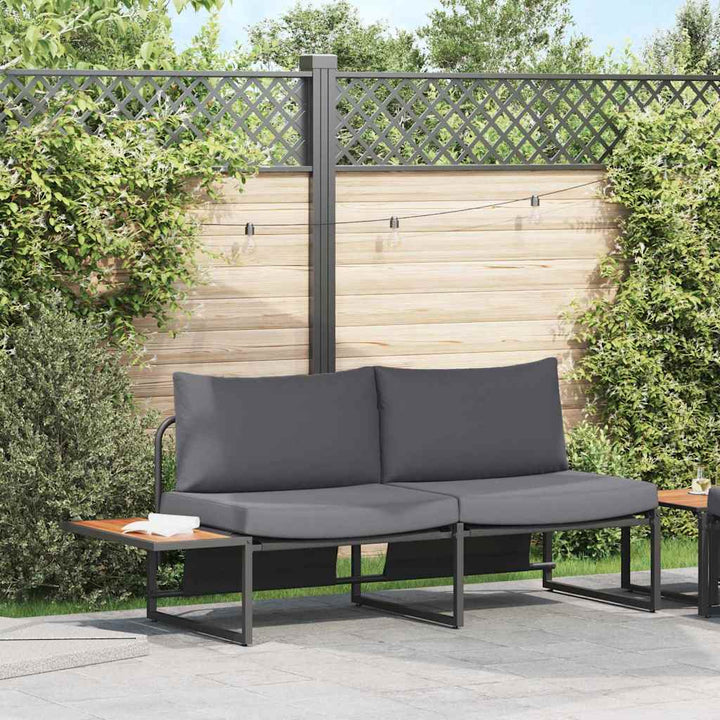 Havemøbelsofa med pude Antracit 200,5 x 70 x 85,5 cm Stål