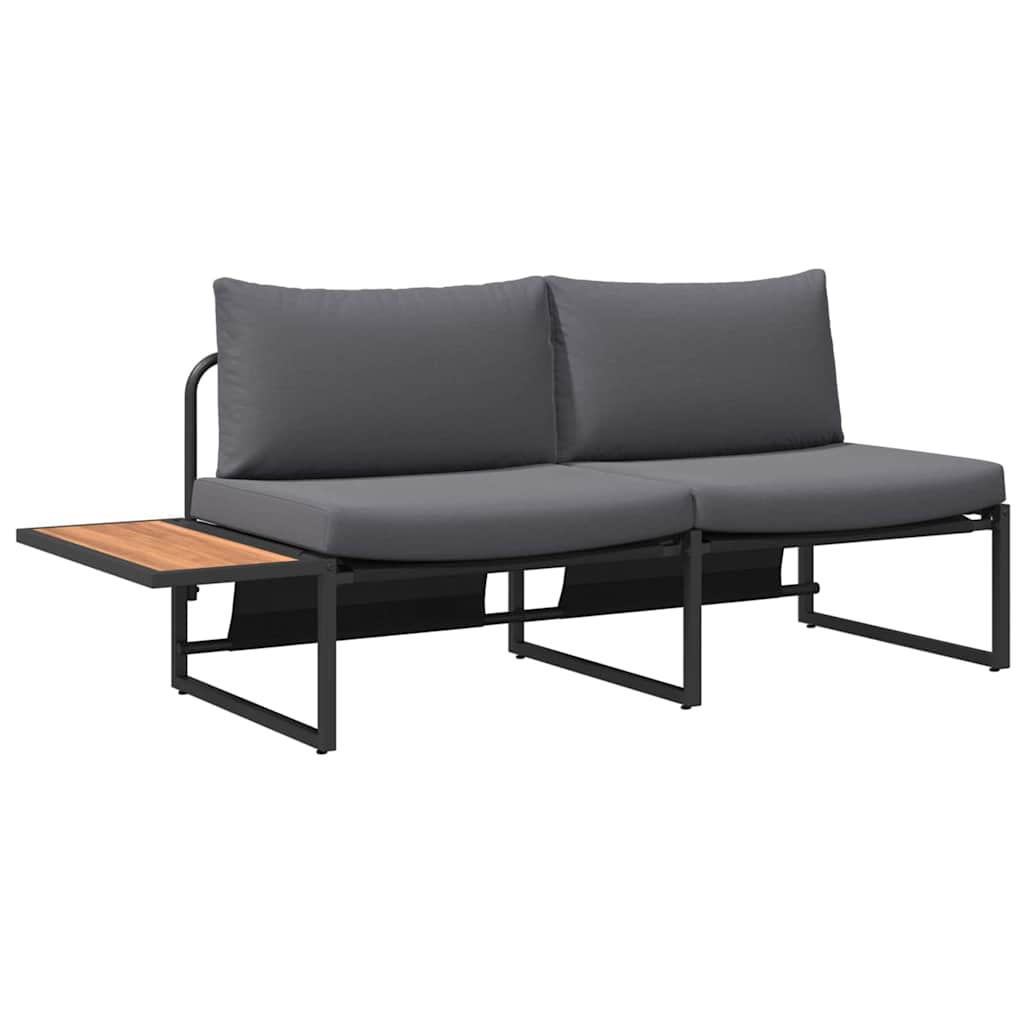 Havemøbelsofa med pude Antracit 200,5 x 70 x 85,5 cm Stål
