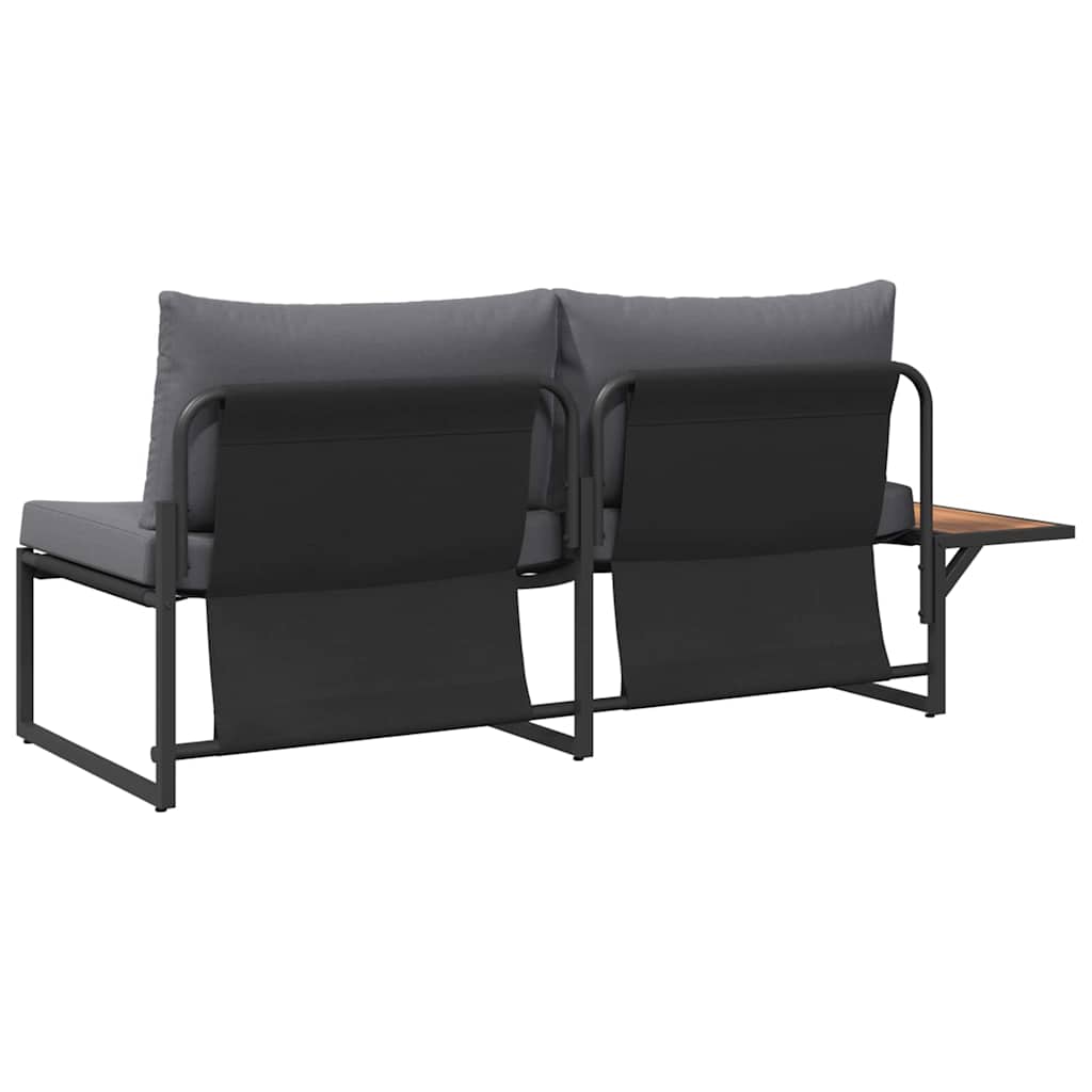 Havemøbelsofa med pude Antracit 200,5 x 70 x 85,5 cm Stål