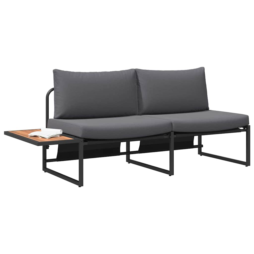 Havemøbelsofa med pude Antracit 200,5 x 70 x 85,5 cm Stål