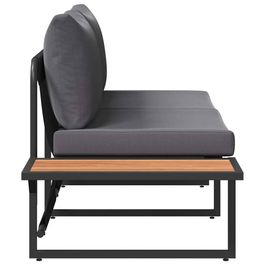 Havemøbelsofa med pude Antracit 200,5 x 70 x 85,5 cm Stål