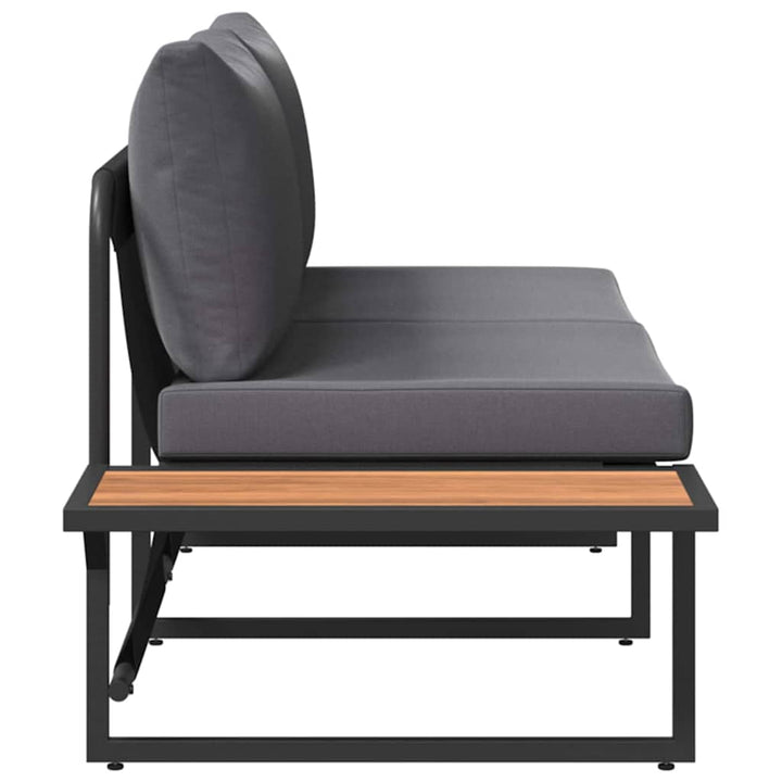 Havemøbelsofa med pude Antracit 200,5 x 70 x 85,5 cm Stål